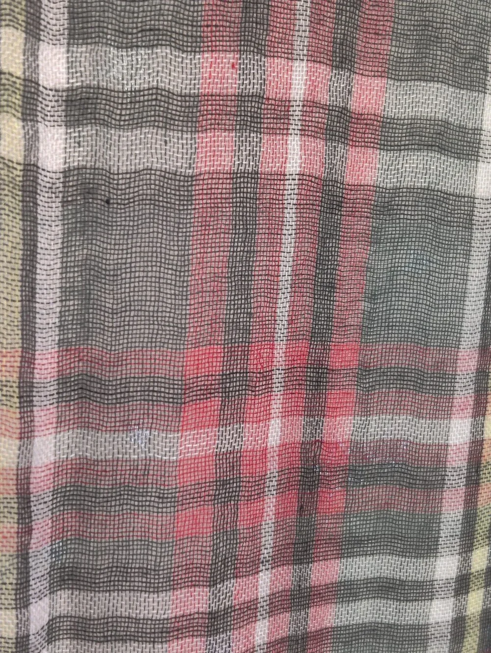 Naturally Knotty 100% Modal Oversized Plaid Scarf Wrap Red 45x86 Light & Gauzy